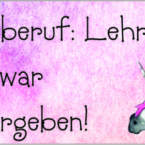 Vorlage für Lineal: Einhorn/Lehrerin