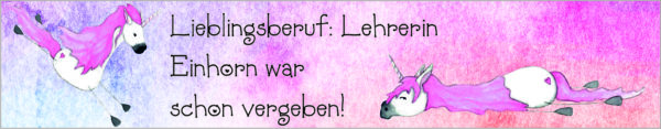 Vorlage für Lineal: Einhorn/Lehrerin