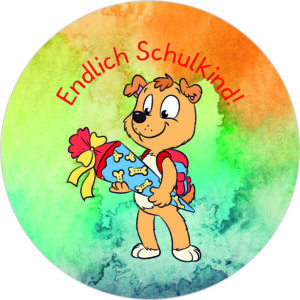 Buttonvorlage: Einschulung Hund