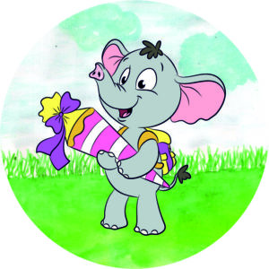 Buttonvorlage: Einschulung Elefant