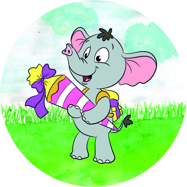 Buttonvorlage: Einschulung Elefant