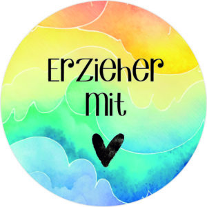 Buttonvorlage: Erzieher mit Herz