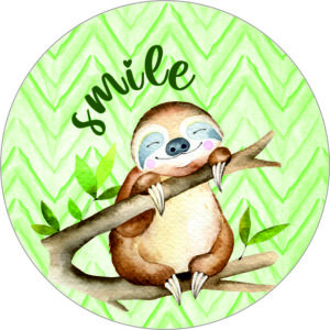 Buttonvorlage: Faultier smile