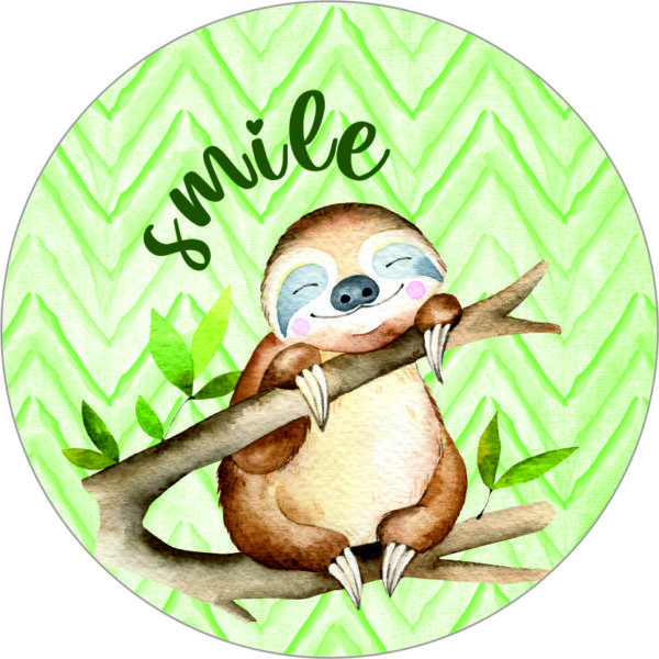 Buttonvorlage: Faultier smile