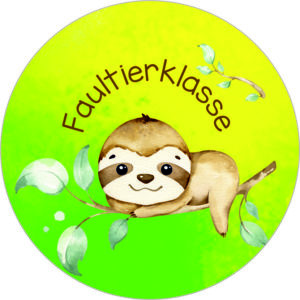 Buttonvorlage: Faultierklasse
