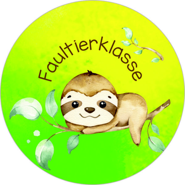 Buttonvorlage: Faultierklasse