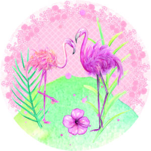 Buttonvorlage: Flamingo