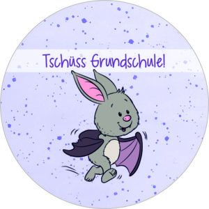 Buttonvorlage: Fledermaus - Tschüss Grundschule!