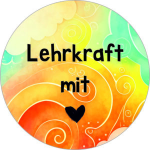Buttonvorlage: Lehrkraft mit Herz