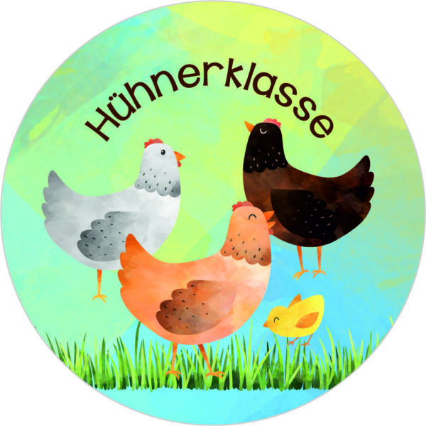 Buttonvorlage: Hühnerklasse