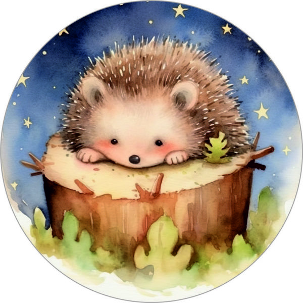 Buttonvorlage: Igel in der Dämmerung