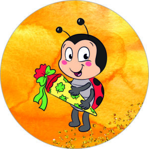 Buttonvorlage: Einschulung Marienkäfer