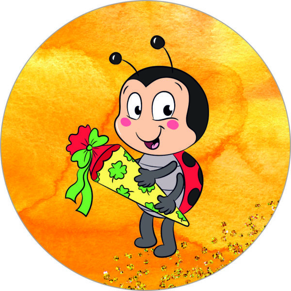 Buttonvorlage: Einschulung Marienkäfer