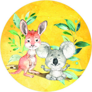 Buttonvorlage: Koala und Känguru