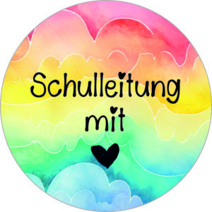 Buttonvorlage: Schulleitung mit Herz