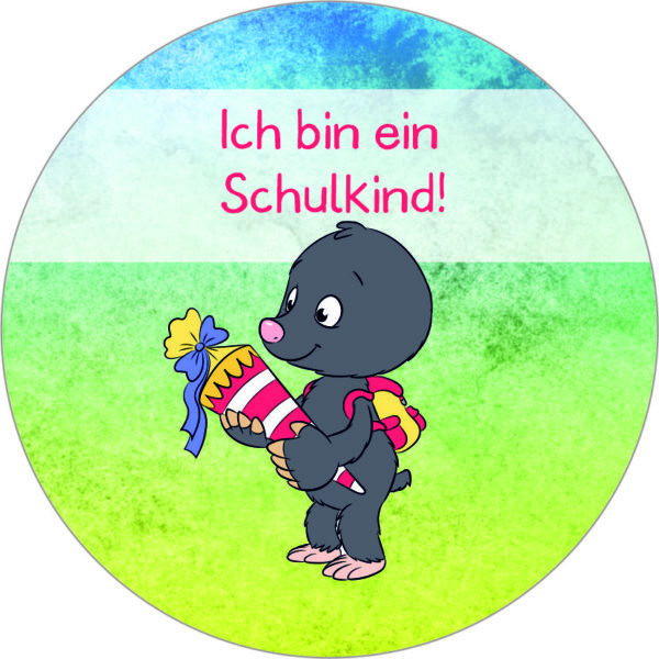 Buttonvorlage: Maulwurf Schulkind