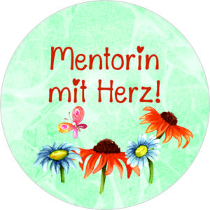 Buttonvorlage: Mentorin mit Herz