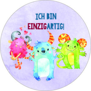 Buttonvorlage: Monster einzigartig