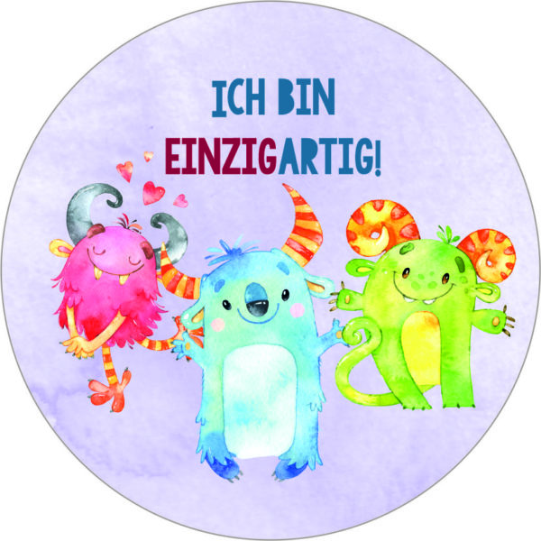 Buttonvorlage: Monster einzigartig