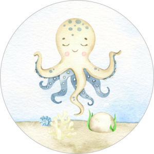 Buttonvorlage: Oktopus