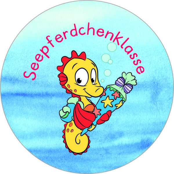Buttonvorlage: Einschulung Seepferdchen