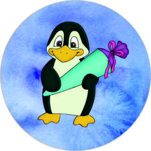 Buttonvorlage: Einschulung Pinguin