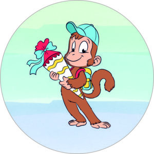 Buttonvorlage: Einschulung Affe