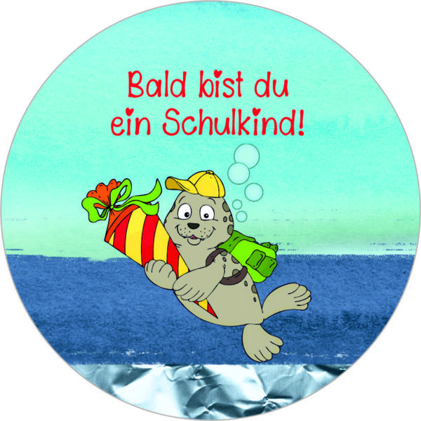 Buttonvorlage: Seehund - Bald bist du ein Schulkind
