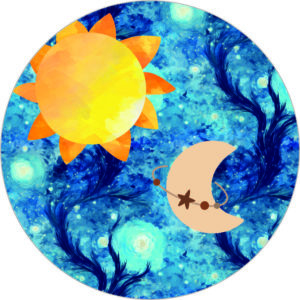 Buttonvorlage: Sonne und Mond
