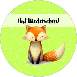 Buttonvorlage: Wiedersehen Fuchs