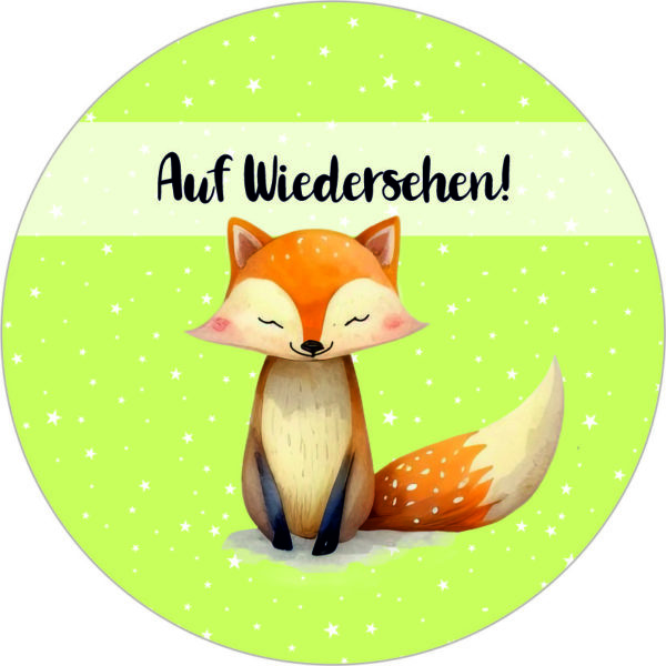 Buttonvorlage: Wiedersehen Fuchs