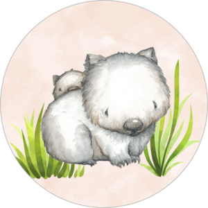 Buttonvorlage: Wombat