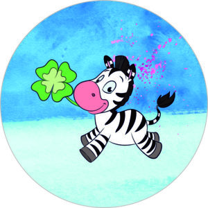 Buttonvorlage: Glückszebra