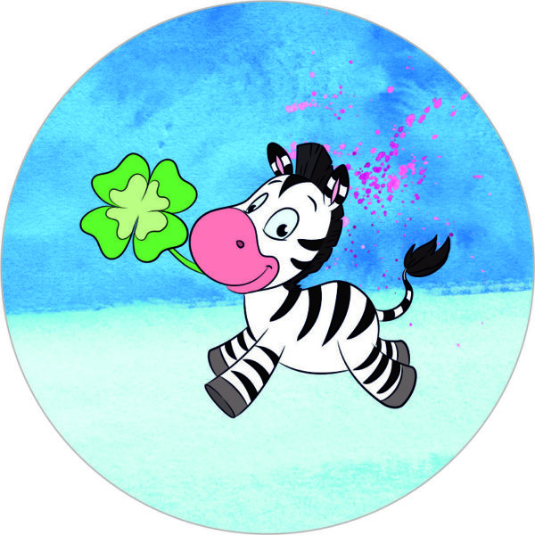Buttonvorlage: Glückszebra