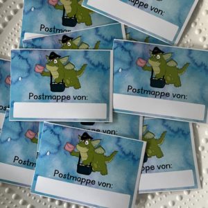 Aufkleber DIN A7 quer: Postmappe Konstantin