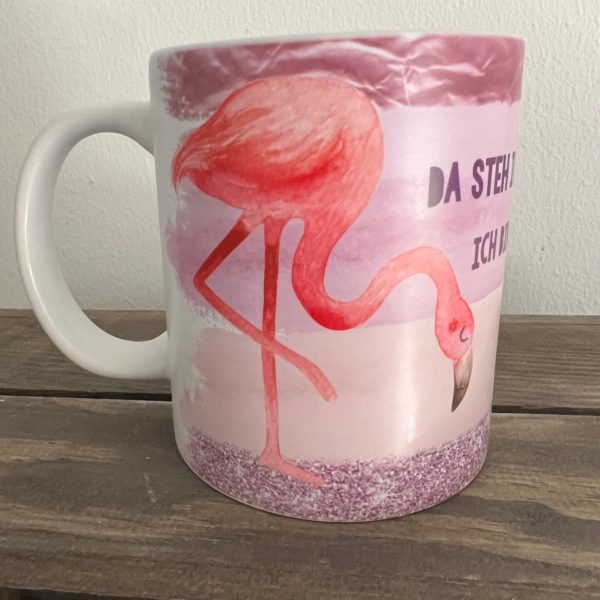 Keramiktasse satin:  Flamingo