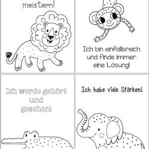 28 Ausmalkarten mit Affirmationen  - Set 2