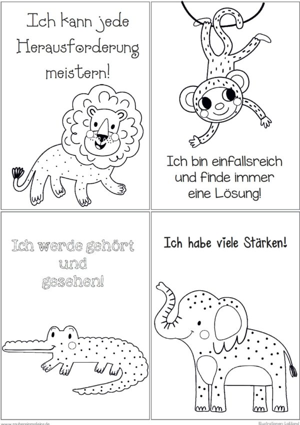 28 Ausmalkarten mit Affirmationen  - Set 2