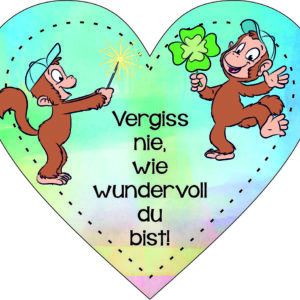 Anhänger/Aufkleber Herz: Affenherz