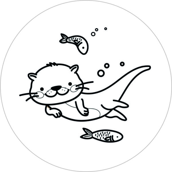 Buttonvorlage zum Ausmalen: Otter
