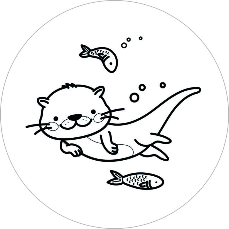Buttonvorlage zum Ausmalen: Otter – Zaubereinmaleins Shop