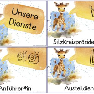 27 Klassendienste – Schilder Giraffe