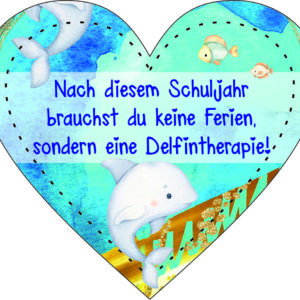 Anhänger/Aufkleber Herz: Delfintherapie