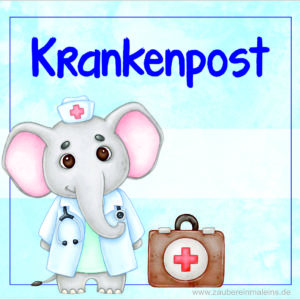 Schild: Krankenpost Elefant