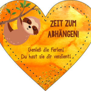 Anhänger/Aufkleber Herz: Anhängen Faultier