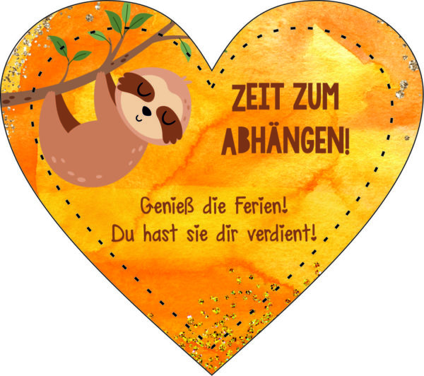 Anhänger/Aufkleber Herz: Anhängen Faultier