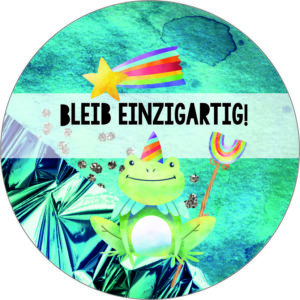 Buttonvorlage: Bleib einzigartig - Frosch