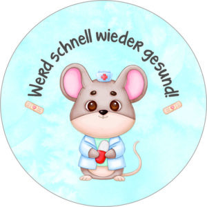 Buttonvorlage: Werd gesund - Maus