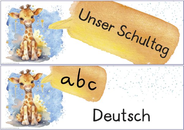 Tagestransparenzschilder Giraffen
