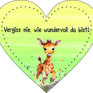 Anhänger/Aufkleber Herz: Giraffe